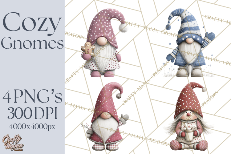 Vibrant Winter Gnome Clipart Watercolor Christmas Gnomes PNG