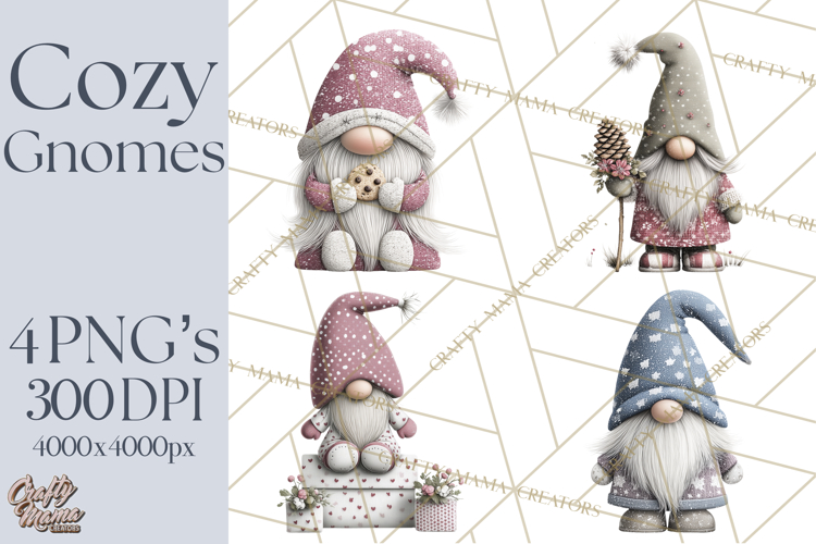 Vibrant Winter Gnome Clipart Watercolor Christmas Gnomes PNG