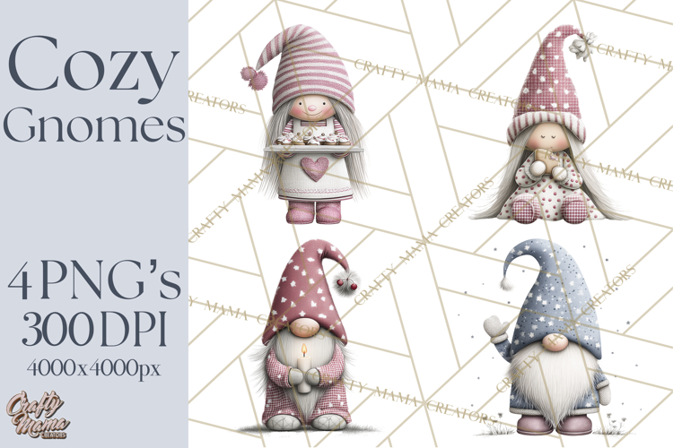 Vibrant Winter Gnome Clipart Watercolor Christmas Gnomes PNG