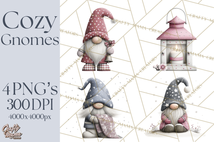 Vibrant Winter Gnome Clipart Watercolor Christmas Gnomes PNG