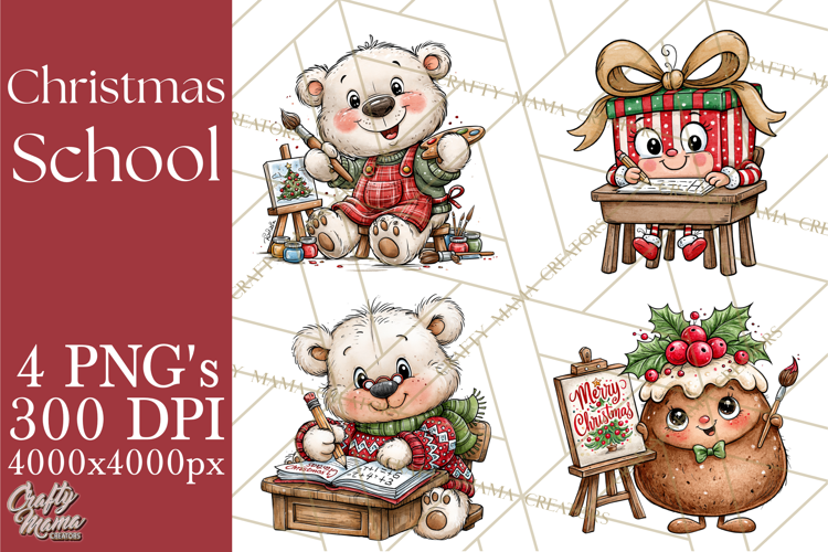 Christmas School Clipart PNG, Teacher Classroom Holiday Png