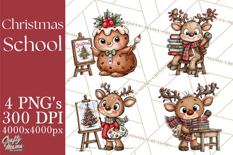 Christmas School Clipart PNG, Teacher Classroom Holiday Png