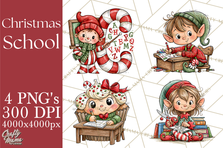 Christmas School Clipart PNG, Teacher Classroom Holiday Png