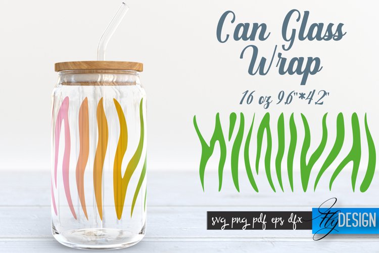 Can Glass Wrap | Animals SVG | Zebra SVG Design | Template