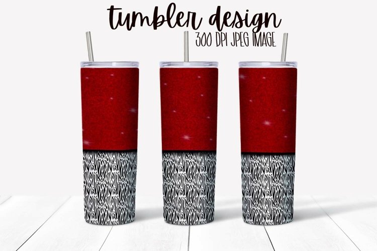 Tumbler Wrap Design - Animal Print & Glitter example image 1