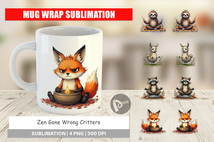 Mug Wrap Zen Fail Critters