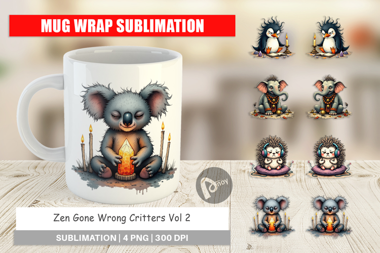 Mug Wrap Zen Fail Critters