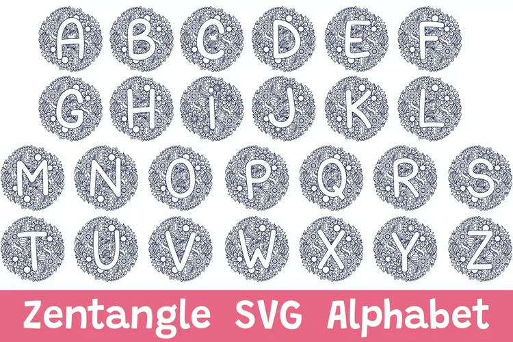 Zentangle Spring Alphabet SVG cut files