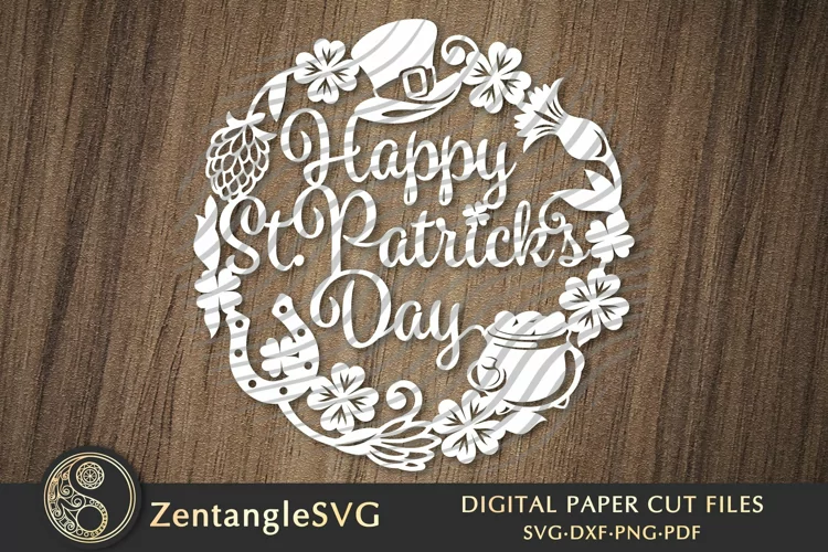 Happy St Patrick's Day, Paper cutting craft, Paper cut SVG