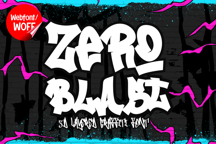 Zero Blast | Bold Handwritten Graffiti Webfont for Urban