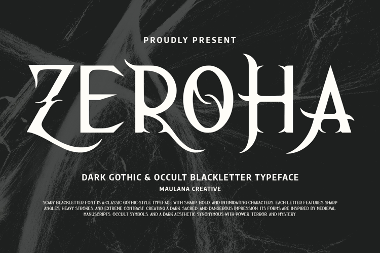 Zeroha Dark Gothic Occult Blackletter Typeface