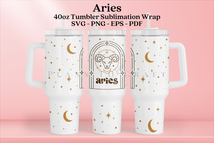 Zodiac 40oz Tumbler Wrap SVG | Celestial Design