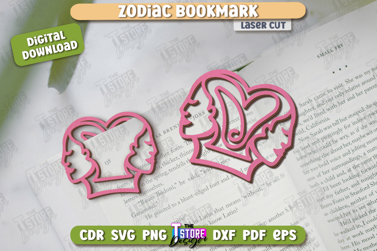 Zodiac Bookmark Laser Cut | Gemini | Astrology | CNC File