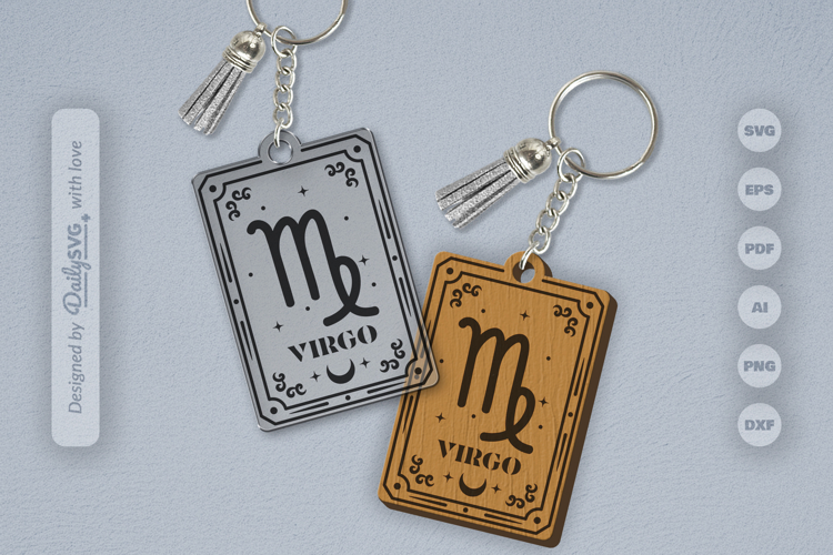 Virgo Zodiac Keychain Laser Cut SVG