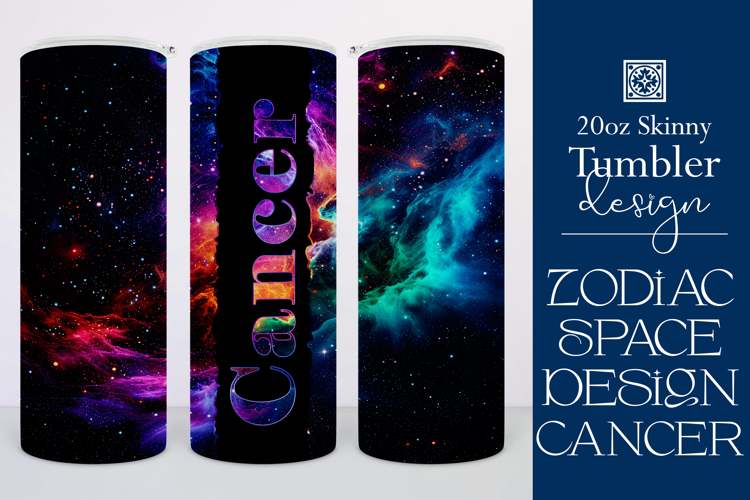 Zodiac Tumbler Wrap, Astrology Tumbler Wrap, Space Cancer