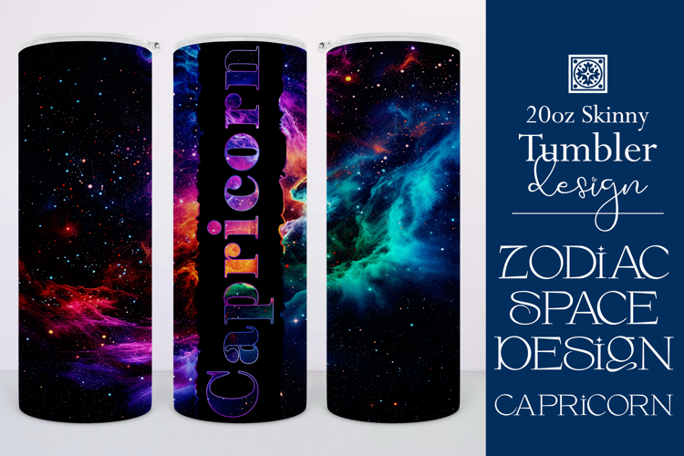 Zodiac Tumbler Wrap, Astrology Tumbler Wrap, Space Capricorn