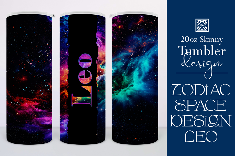 Zodiac Tumbler Wrap, Astrology Tumbler Wrap, Space Leo