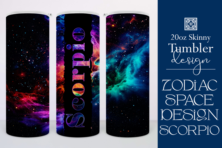Zodiac Tumbler Wrap, Astrology Tumbler Wrap, Space Scorpio