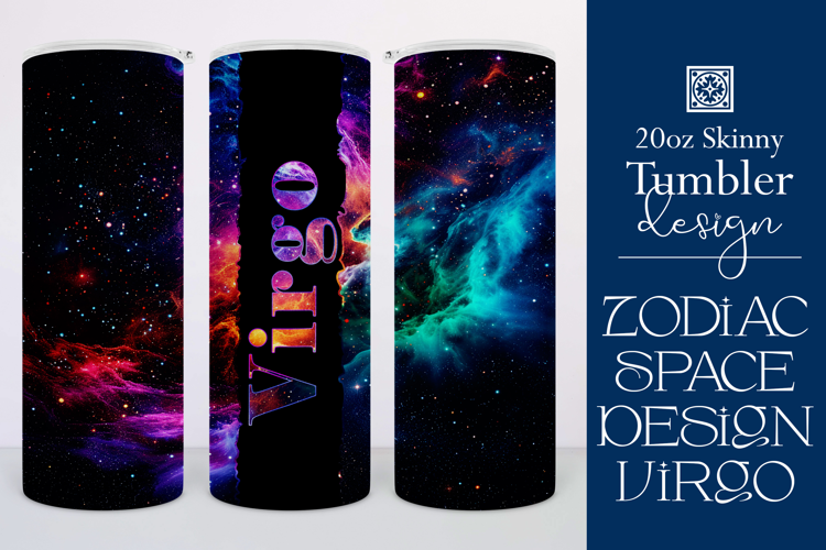 Zodiac Tumbler Wrap, Astrology Tumbler Wrap, Space Virgo