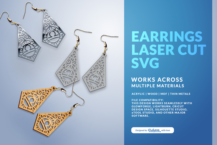 Decorative Zodiac Laser Cut - Libra Dangle Earrings