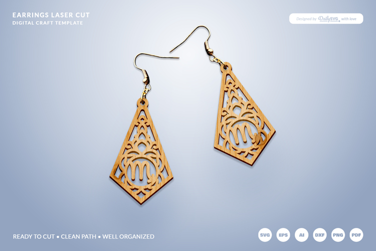 Decorative Zodiac Laser Cut - Scorpio Dangle Earrings