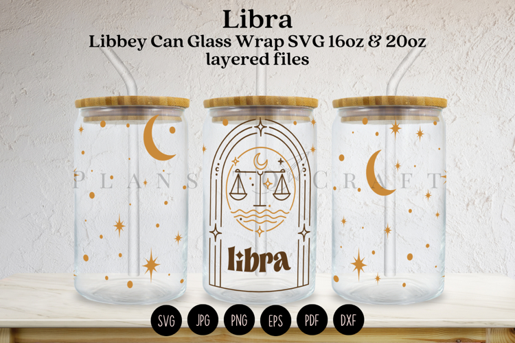 Zodiac Glass Can Wrap SVG | Celestial Libbey Design