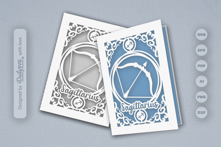 Zodiac Greeting Card SVG Sagittarius