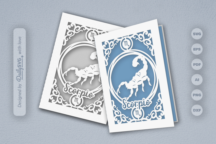 Zodiac Greeting Card SVG Scorpio
