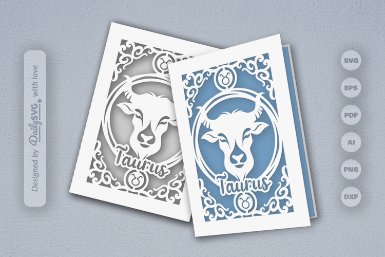 Zodiac Greeting Card SVG Taurus