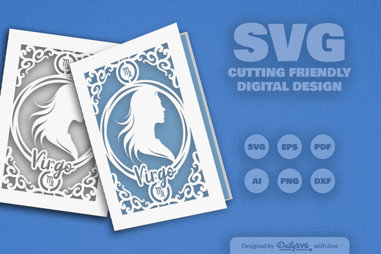Zodiac Greeting Card SVG Virgo