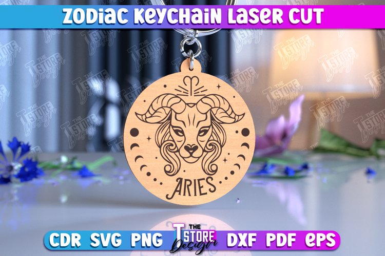 Aries Keychain Laser Cut | Astrology Design | Zodiac Sign