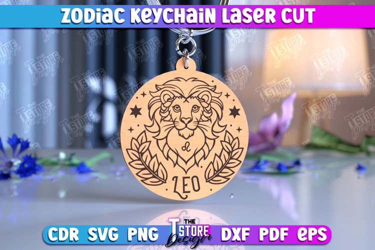 Leo Keychain Laser Cut | Astrology Design | Zodiac Sign