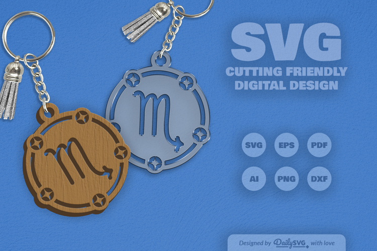 Scorpio Zodiac Keychain Laser Cut SVG