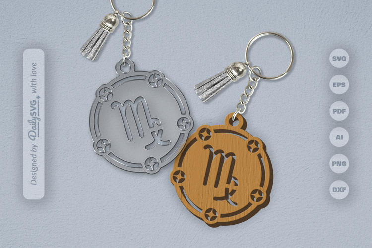 Virgo Zodiac Keychain Laser Cut SVG