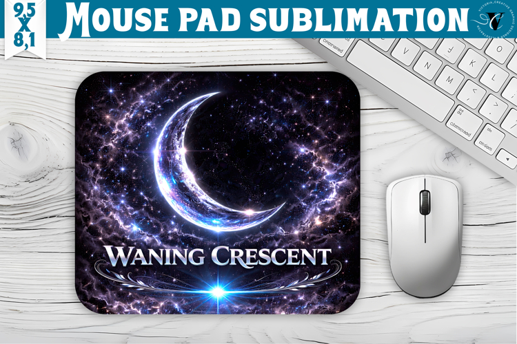 Waning Crescent Moon Mouse Pad | Moon Phase Design