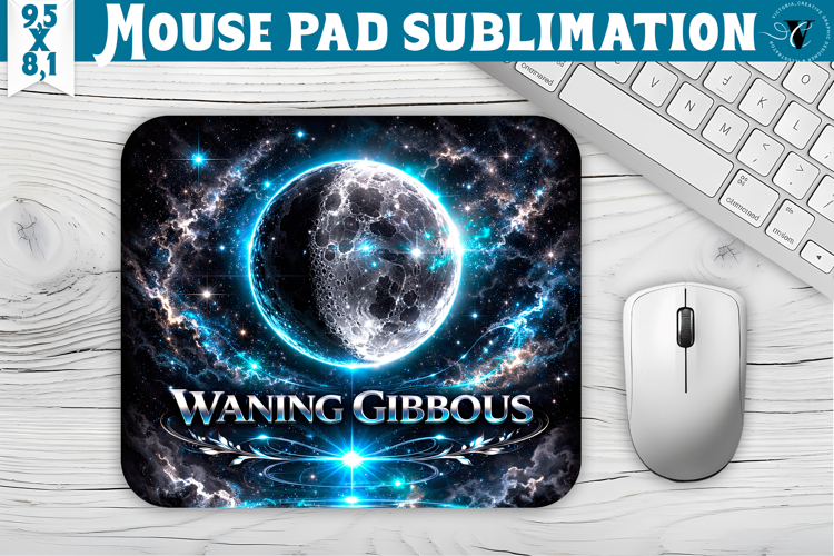 Waning Gibbous Moon Mouse Pad | Moon Phase Design