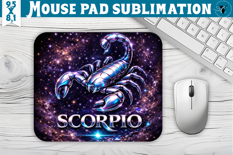 Scorpio Mouse Pad | Galactic Metallic Zodiac