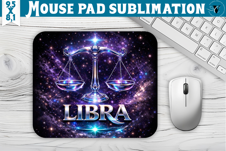 Libra Mouse Pad | Galactic Metallic Zodiac