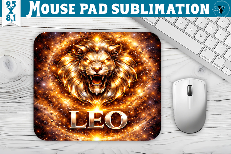 Leo Mouse Pad | Galactic Metallic Zodiac
