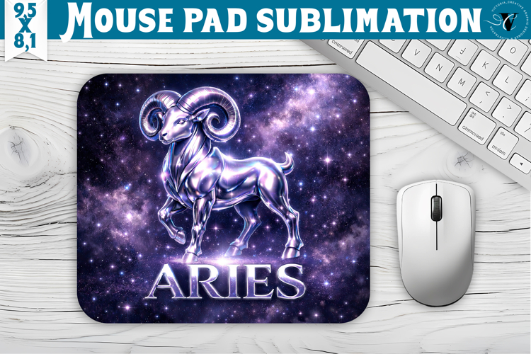 Aries Mouse Pad | Galactic Metallic Zodiac