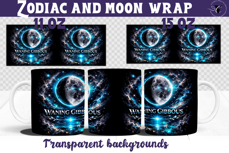 Waning Gibbous mug wrap | Moon Phase Design mug