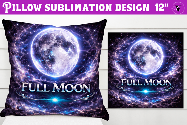 Full Moon Pillow sublimation | Moon Phase Design