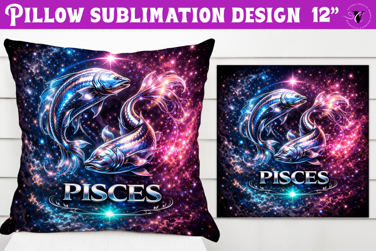 Pisces Pillow sublimation | Moon Phase Design