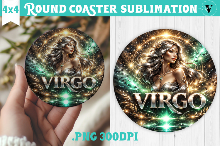 Virgo Round Coaster | Moon Phase Design