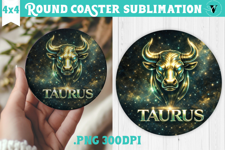 Taurus Round Coaster | Moon Phase Design