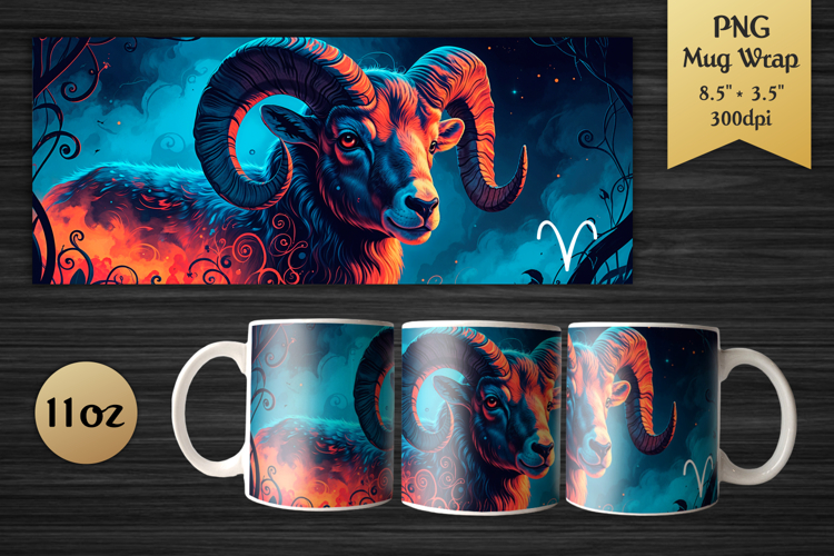 Zodiac Sign Aries | 11oz Mug Wrap Design