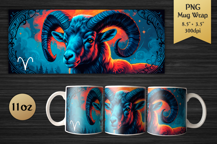Zodiac Sign Aries | 11oz Mug Wrap Design
