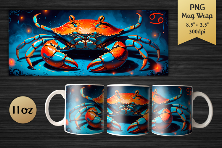 Zodiac Sign Cancer | 11oz Mug Wrap Design