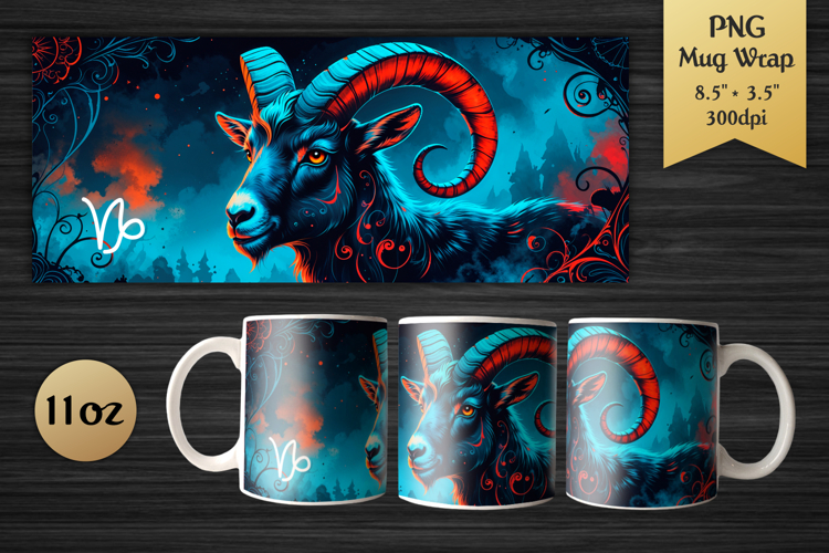 Zodiac Sign Capricorn | 11oz Mug Wrap Design