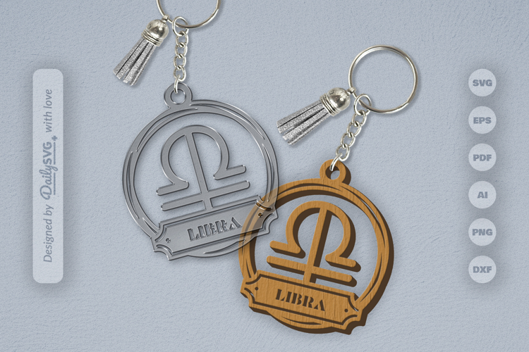 Libra Zodiac Keychain Laser Cut SVG